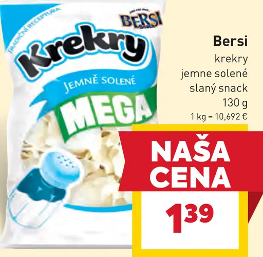 Bersi Krekry jemne solené slaný snack