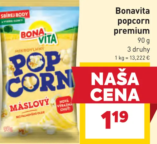 Bonavita popcorn premium maslový