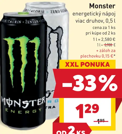 Monster energetický drink plechovka