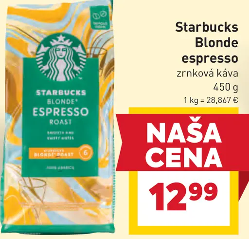 Starbucks blonde espresso zrnová káva