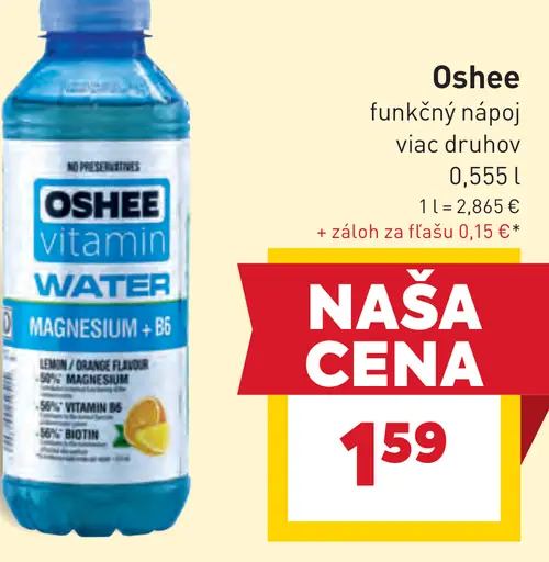 Oshee vitamin water magnézium funkčný nápoj