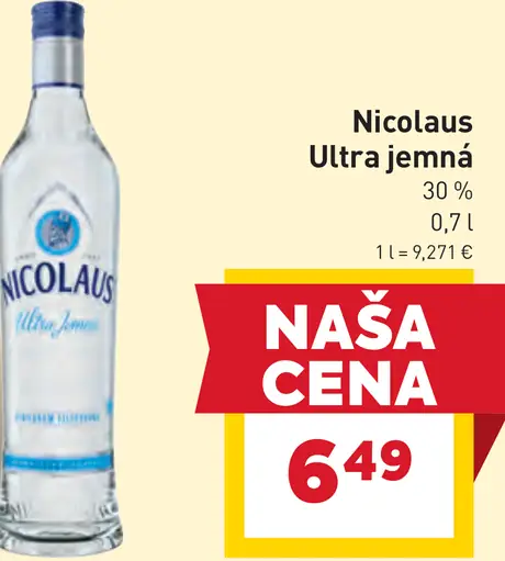 Nicolaus Ultra jemná vodka 30 %