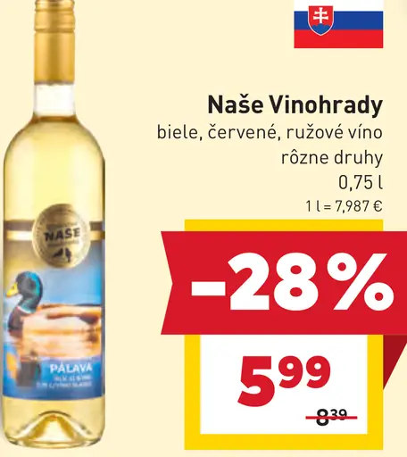 Naše Vinohardy biele, červené, ružové víno
