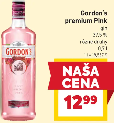 Gordon's Premium Pink destilovaný gin 37,5 %