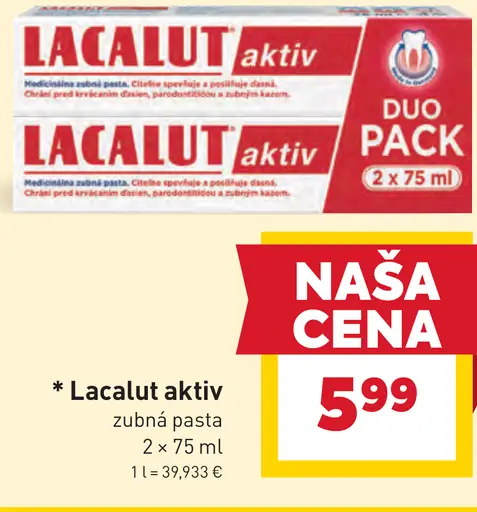 Lacalut aktiv zubná pasta