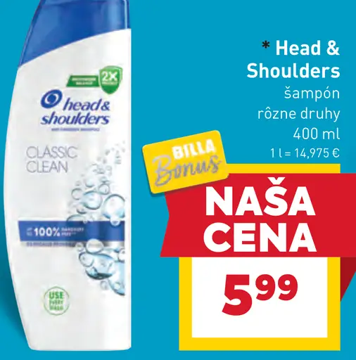 Head&Shoulders šampón rôzne druhy