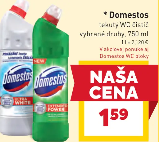 Domestos tekutý WC čistič rôzne druhy