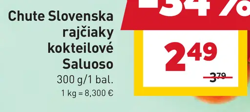 Chute Slovenska rajčiaky kokteilové Saluoso