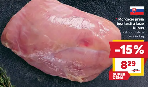 Morčacie prsia bez kosti a kože Kubus vákuovo balené