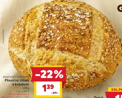 Pšeničný chlieb s kváskom