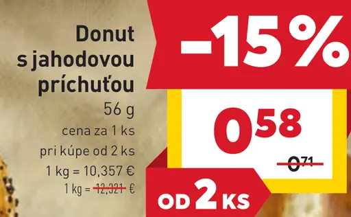 Donut s jahodovou príchuťou