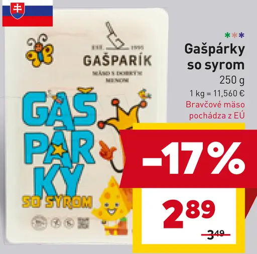 Gašparky so syrom párky