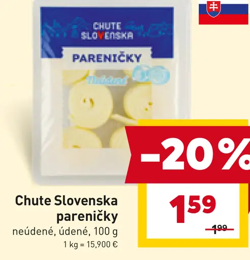 Chute Slovenska pareničky neúdené, údené