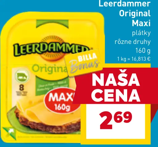 Leerdammer originál maxi plátky