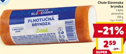 Chute Slovenska plnotučná bryndza údená/letná