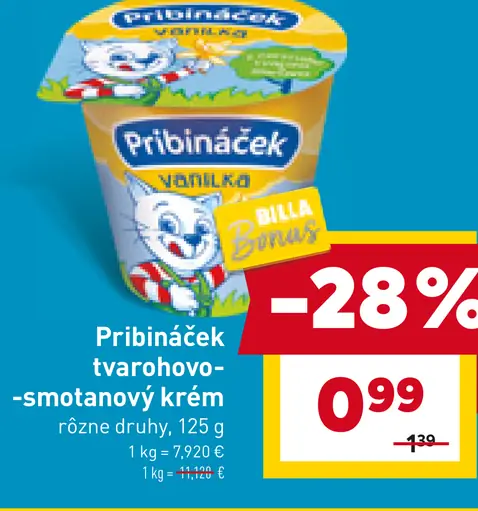 Pribináček tvarohovo-smotanový krém