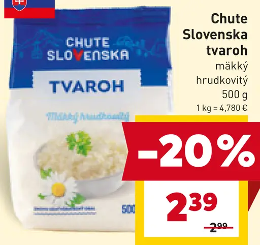 Chute Slovenska tvaroh mäkký hrudkovitý