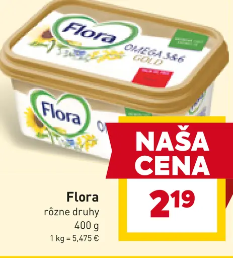 Flora rastlinný tuk na natieranie