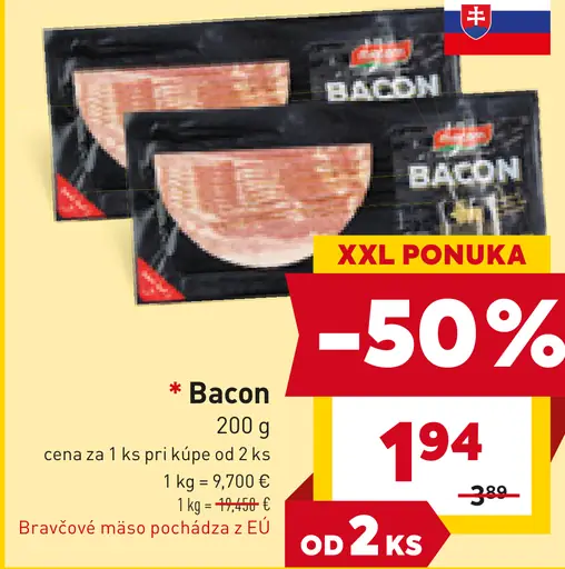 Bacon plátky