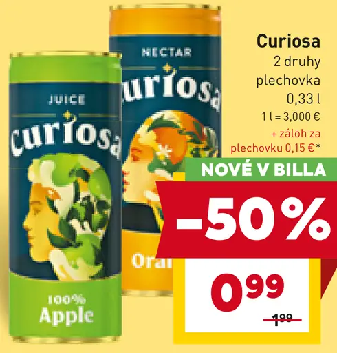 Curiosa šumivý nápoj plechovka