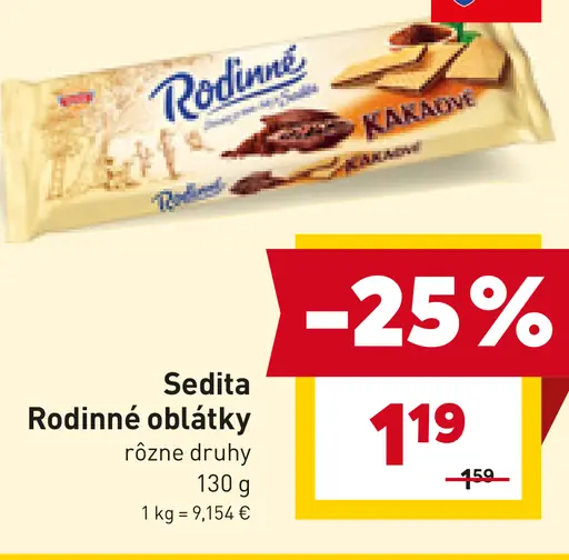 Sedita Rodinné oblátky Kakaové