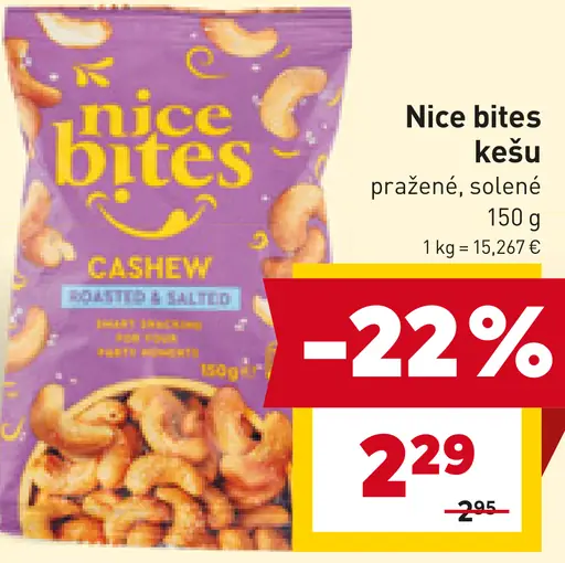 Nice bites kešu pražené, solené