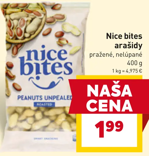 Nice bites arašidy pražené, solené