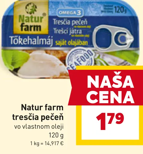 Natur farm tresčia pečeň vo vlastnom oleji