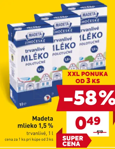 Madeta mlieko 1,5%