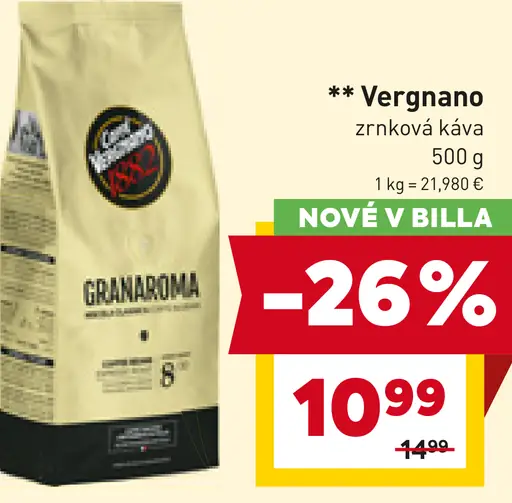 Vergnano Granaroma zrnková káva