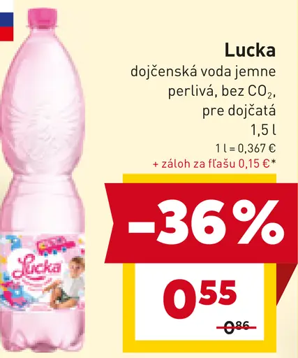 Lucka dojčenská voda jemne perlivá