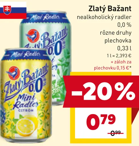 Zlatý Bažant Nealkoholický radler