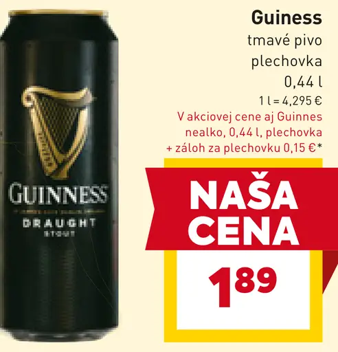 Guinness plechovka Tmavé pivo