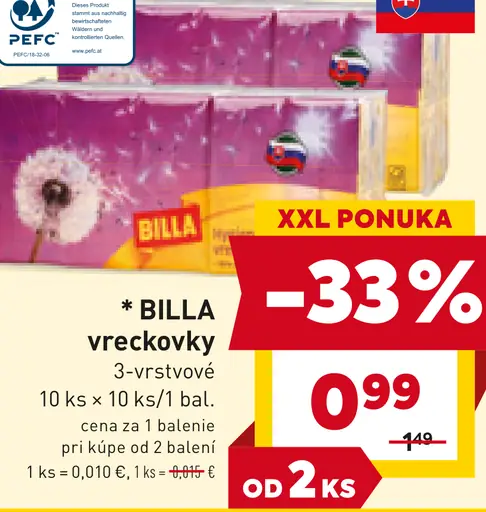 BILLA vreckovky 3-vrstvové