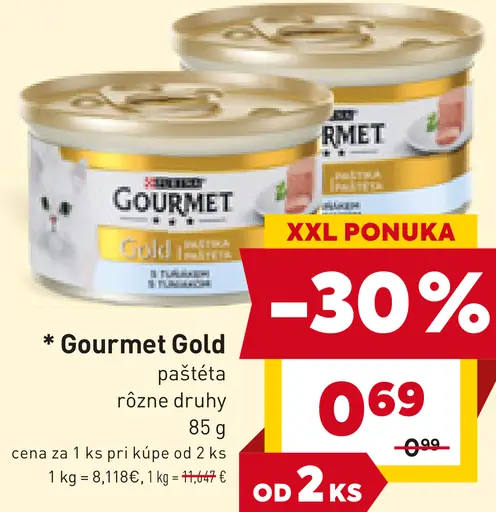 Gourmet Gold paštéta pre mačky rôzne druhy