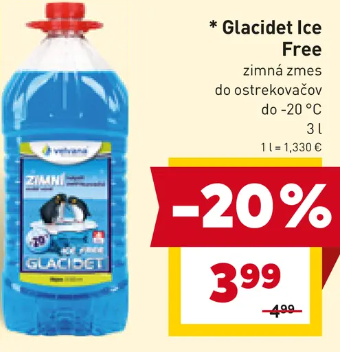 Glacidet Ice Free zimná zmes do ostrekovačov do -20 °C