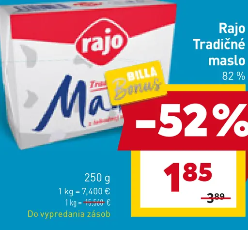 Rajo Tradičné maslo 82 %