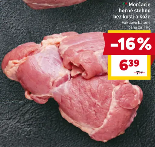 Morčacie horné stehno bez kosti a kože vákuovo balené