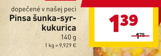 Pinsa šunka-syr-kukurica