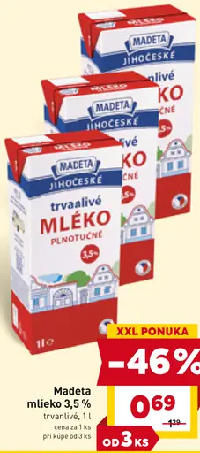 Madeta mlieko plnotučné 3,5%