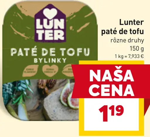 Lunter paté de tofu rôzne druhy