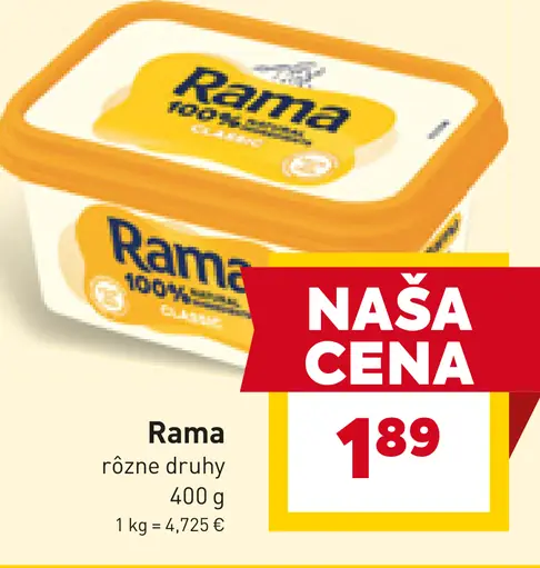 Rama rastlinný tuk rôzne druhy