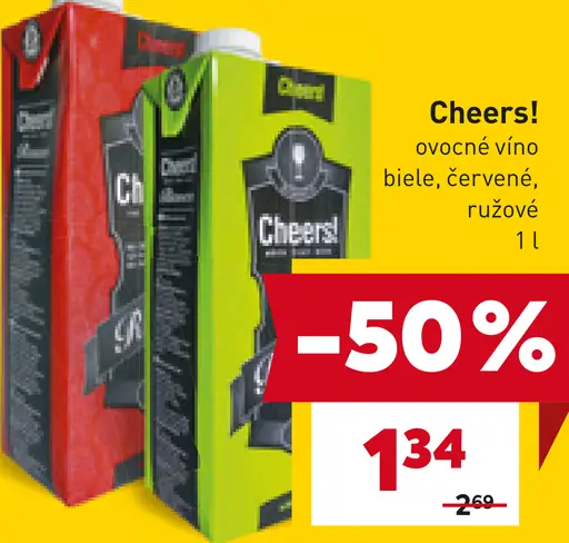 Cheers! ovocné víno biele, červené, ružové