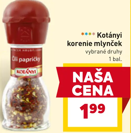 Kotányi korenie mlynček