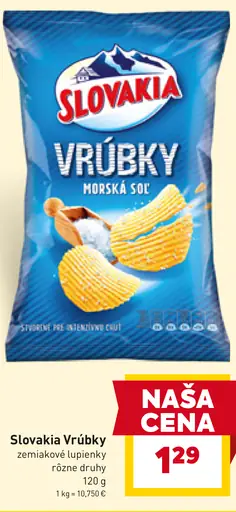 Slovakia vrúbky zemiakové lupienky s morskou soľou