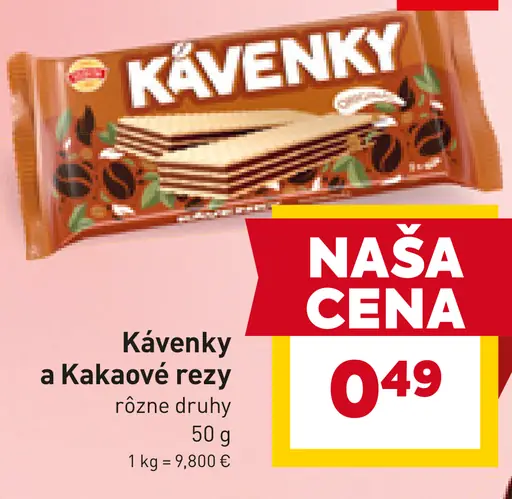 Kávenky a Kakaové rezy oblátky