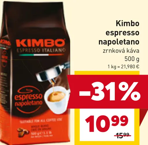 Kimbo espresso napoletano zrnková káva