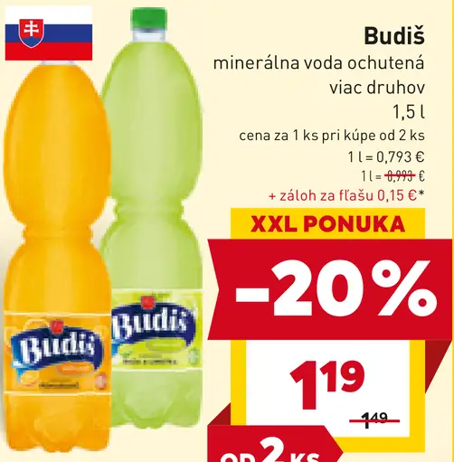 Budiš minerálna ochutená voda