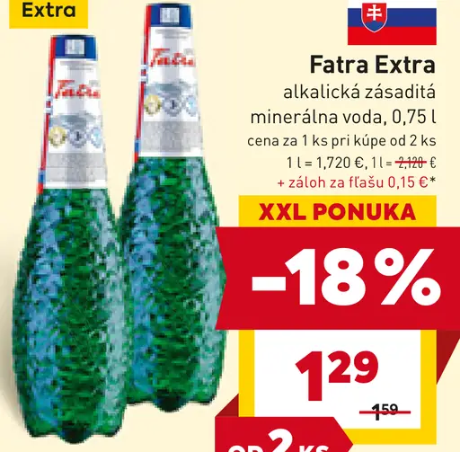 Fatra Extra alkalická zásaditá minerálna voda
