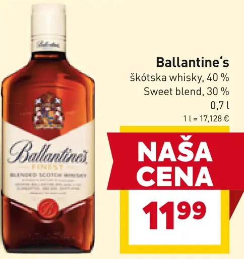 Ballantine's škótska whisky Sweet Blend